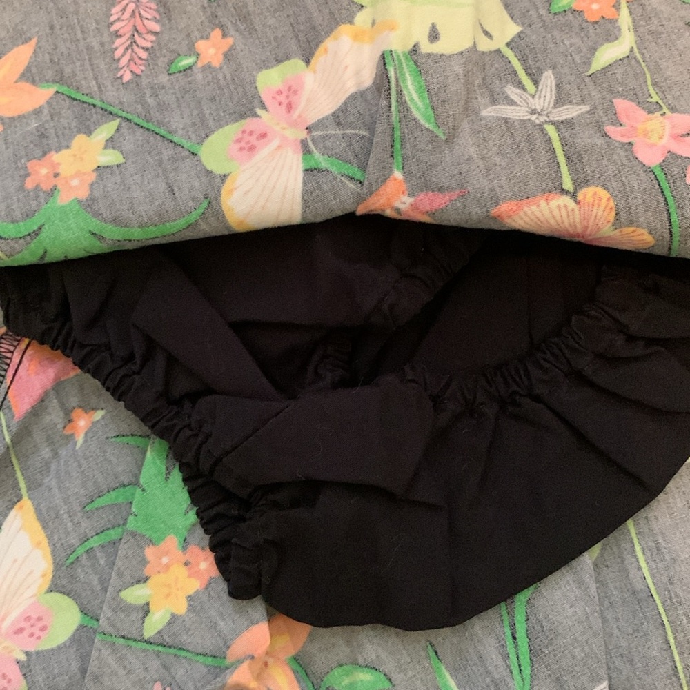 Vintage Gymboree 2004 Tropical Paradise Black Floral 3T Skater Skirt Butterflies - Picture 5 of 6